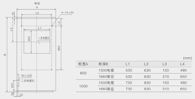 KYN28开关柜安装尺寸图